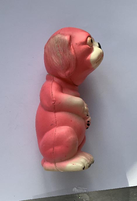 circa 1920-30's Japanese made comical celluloid dog rattle toy